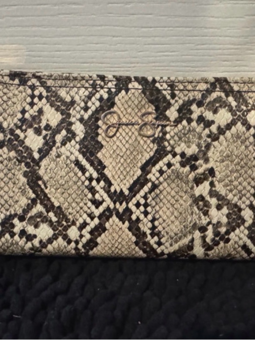 Jessica Simpson Snake-Print Wallet Clutch in Beige and Brown, New without Tags